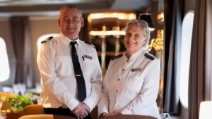 uniforms in the restaurant on board MS Vesteralen c Format Design Studio Designer Ellen Harbo