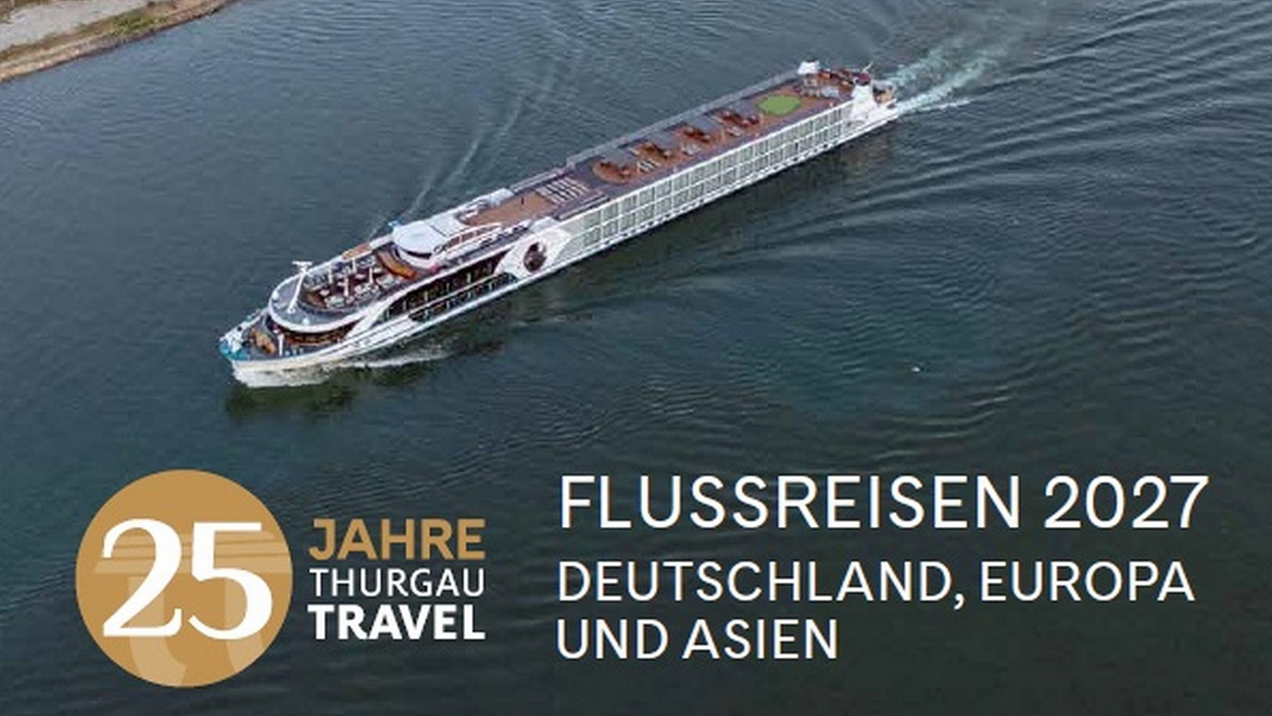 Thurgau Travel: Flussreisen-Katalog 2027 mit mehr Flexibilität 8 Katalogcover 2027 c Thurgau Travel