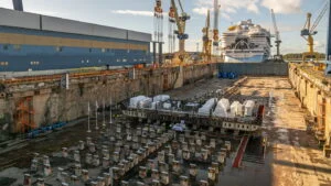 Kiellegung des fuenften Icon Class Schiffs c Meyer Turku Werft Royal Caribbean