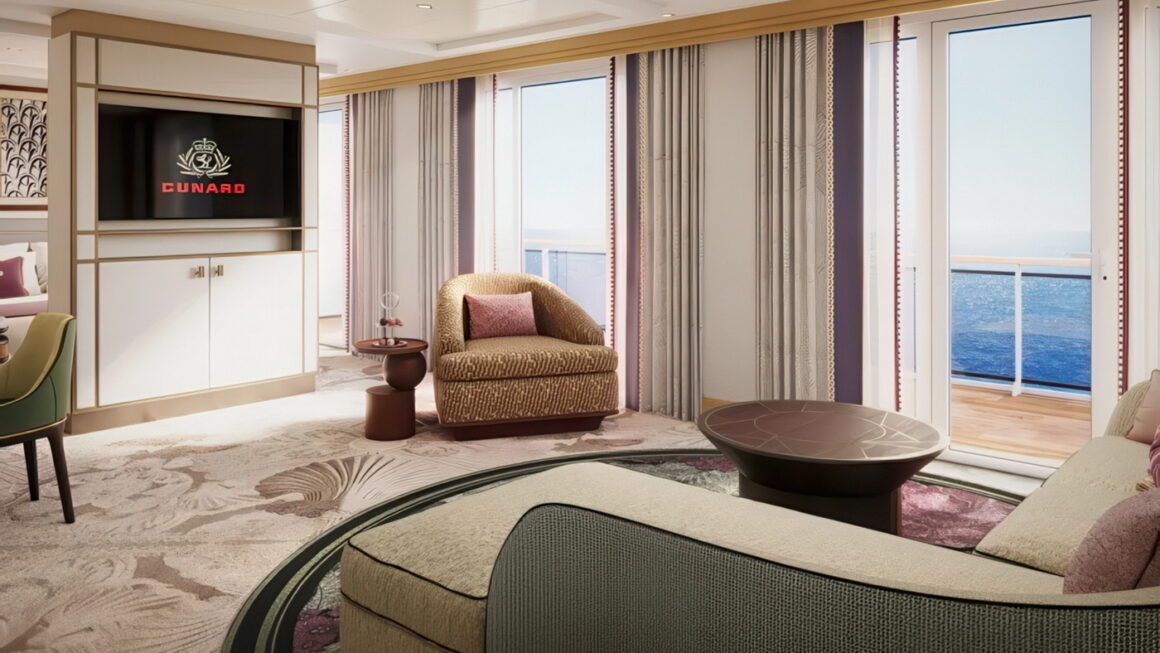 Cunard: Queen Mary 2 erstrahlt nach Modernisierung in neuem Glanz 7 Queen Mary 2 Queens Grill Suite Living Room c Cunard 2