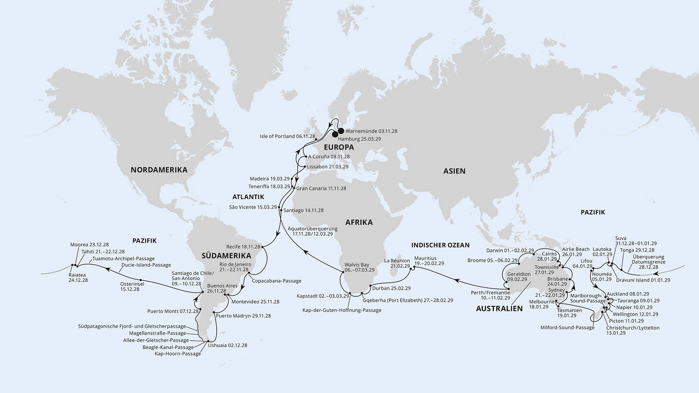 AIDAmar: Weltreise 2028 in 142 Tagen auf fünf Kontinente 6 AIDAmar Weltreise 2028 c AIDA Cruises